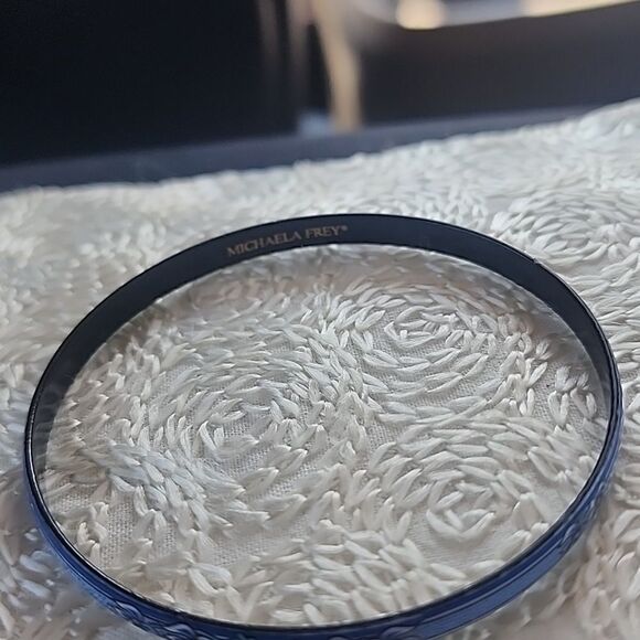 Michaela Frey Bracelet Vintage Enamel Bangle Blue Thin - Picture 3 of 7
